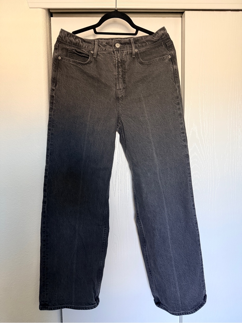 Old Navy Extra High Rise Wide Leg Black Jeans